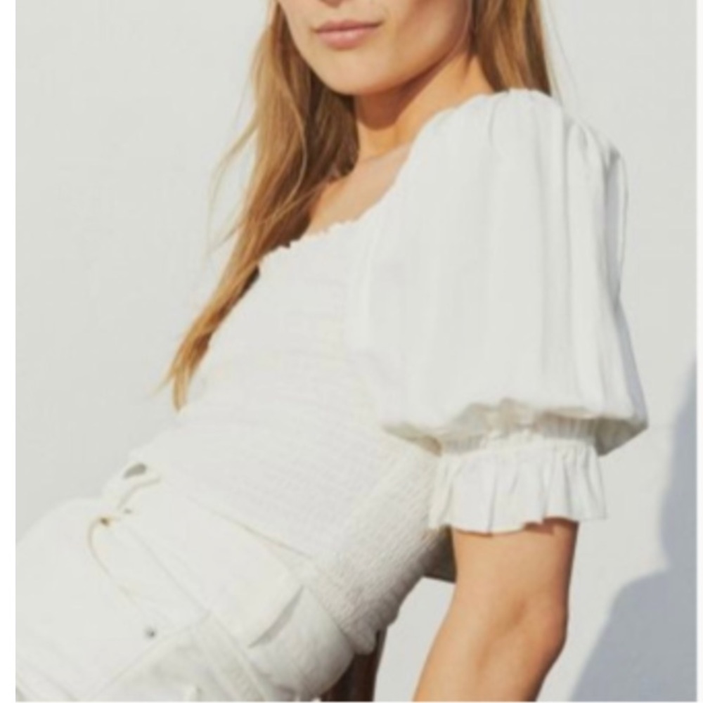 H&M - White peasant blouse